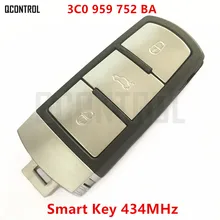 QCONTROL Remoto Inteligente Chave Do Carro DIY para VW/VOLKSWAGEN 3C0959752BA/HLO3C0959752BA para PASSAT/CC/MAGOTAN