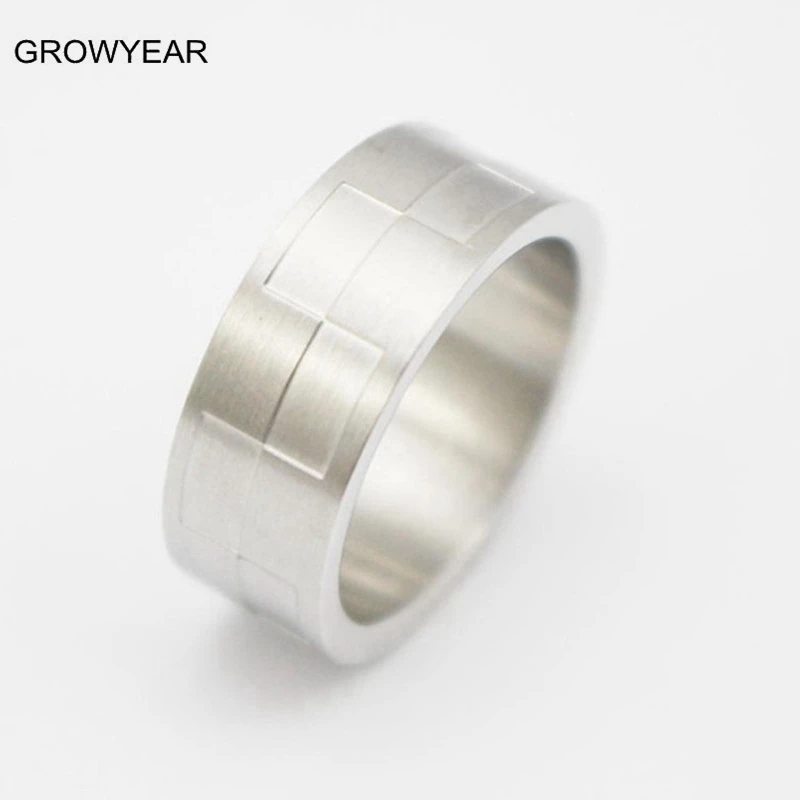 

Checkered Pattern Silver Color Engagement Ring Bands Men Stainless Steel Jewelry Rings Size 8.5 9.5 10 10.5 11 12