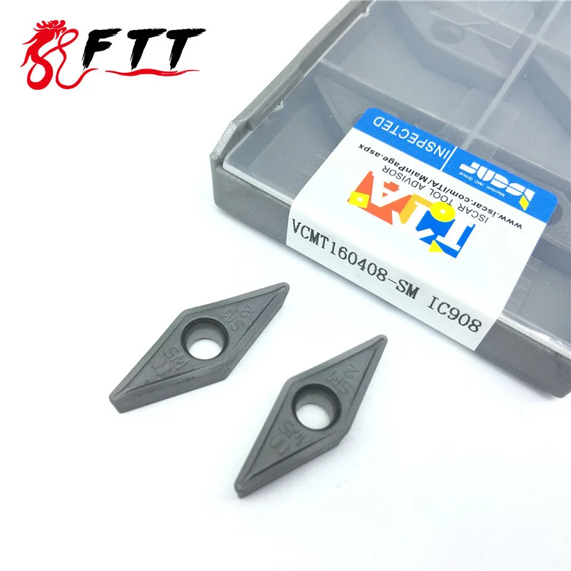 

VCMT160408 SM IC908 External Turning Tools Carbide insert Lathe cutter Tool Tokarnyy turning insert