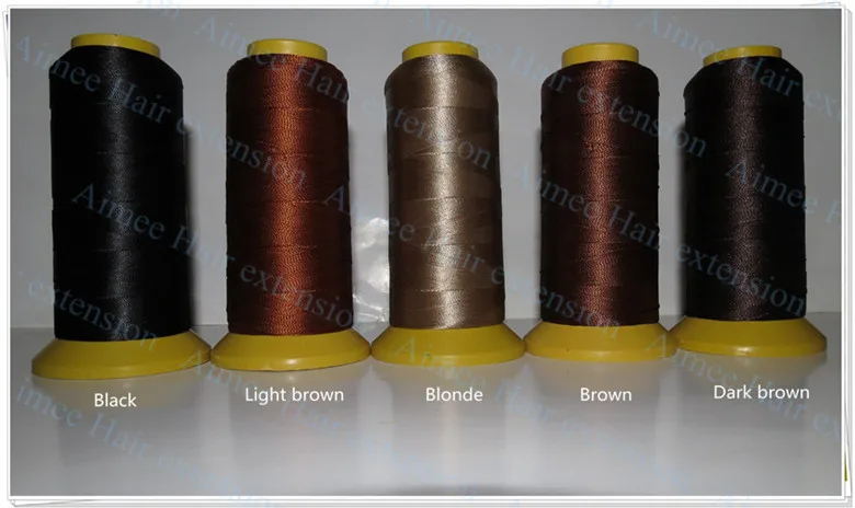 Weaving Threads for machine weft hair extension professional hair accessories Tools D.brown 1pcs hair needle lines 4type as gift