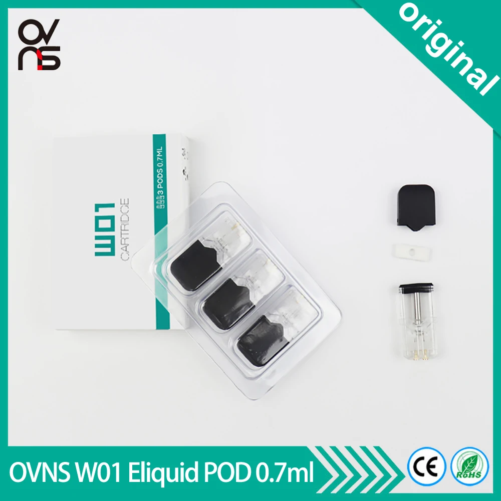 

3pcs/pack Original OVNS W01 Replacement Pod cartridge 0.7ml Capacity For OVNS W01 Kit Pod System Vape Kit 1.8 ohm Resistance