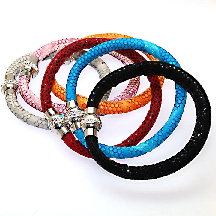 Miasol Immitation leather cord wrap bracelet 6mm PU leather