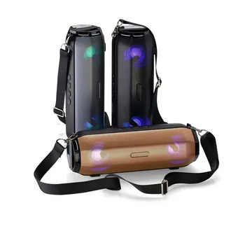 

Portable Bluetooth speaker outdoor multi-functional bass gun strap-on color lamp wireless Bluetooth card sound