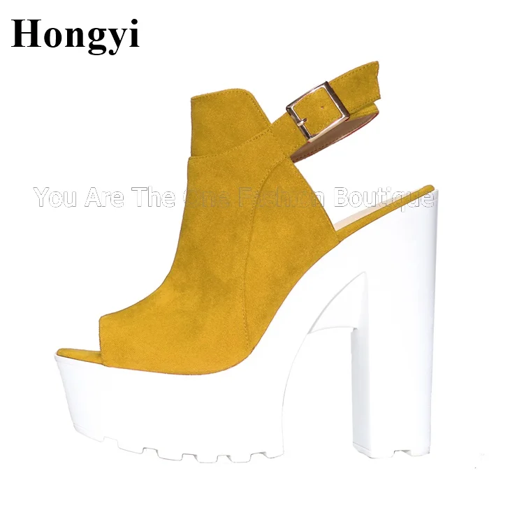 

Super High Heel Platform Peep Toe Women High Heel Sandals Spring Summer Sling Back Party Dress Shoes Plus size 41