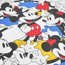 Милый Микки Маус Минни лайкра хлопок Скрапбукинг Лоскутная Ткань Tecidos Para Artesanato DIY Детская одежда Пальто Шитье Текстиль