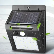 Светодиодный светильник на солнечной батарее с датчиком движения, наружный садовый светильник, украшение забора, лестничная дорожка, безопасная Солнечная лампа