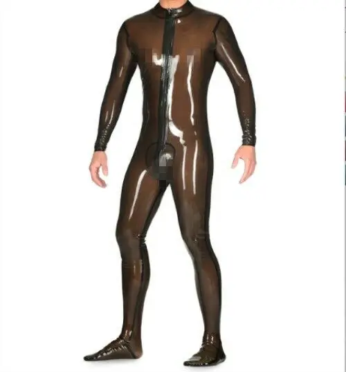 Latexanzug сексуальный комбинезон Униформа ноги латекс Gummi Wetlook smokeсерый 0 4 мм S