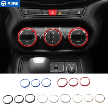 

MOPAI Car Interior Air Conditioning Adjustment Button Decoration Cover Ring for Jeep Renegade 2015-2017 Car Accessories Styling