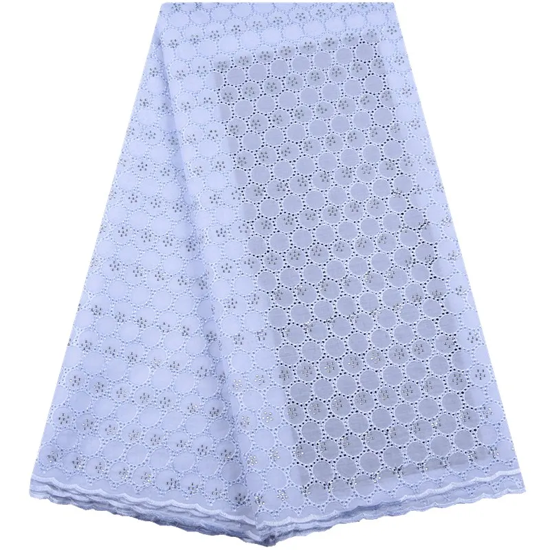 Latest Pure White Swiss Voile Lace In Switzerland High Quality Cotton Fabric With Stone For Nigerian Every DressA1554 | Дом и сад