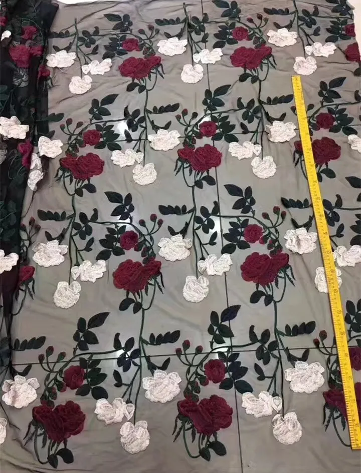 

High Quality Nigerian Lace Fabrics 2018 African Embroidered Tulle Lace Fabric
