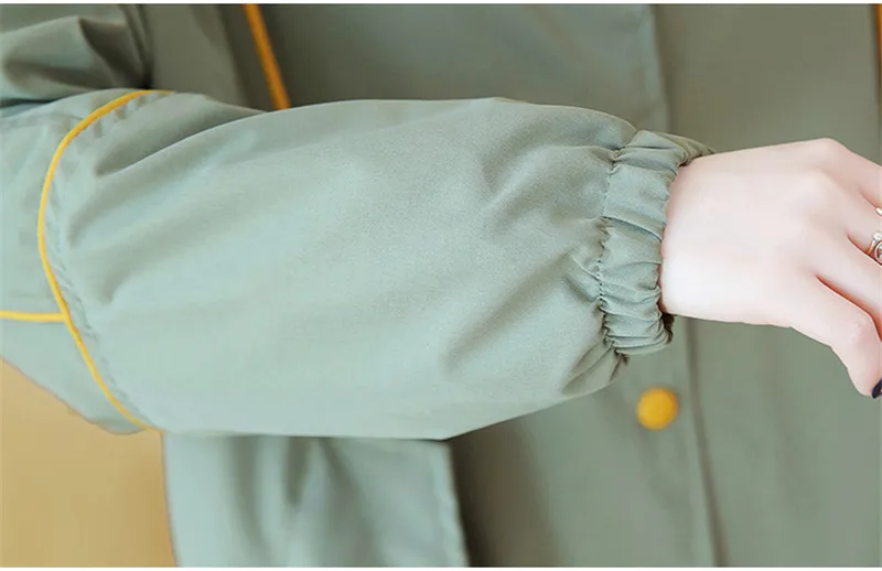 Осенний Женский Повседневный Тренч, однобортное винтажное Женское пальто-ветровка с длинным рукавом, свободная верхняя одежда с капюшоном, большие размеры R171