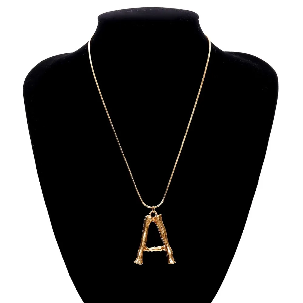 Длинное ожерелье в стиле хип-хоп золотистого цвета с подвеской в виде букв, женские большие трендовые ювелирные изделия для воротника, подарок для лучшего друга, подвески, бижутерия