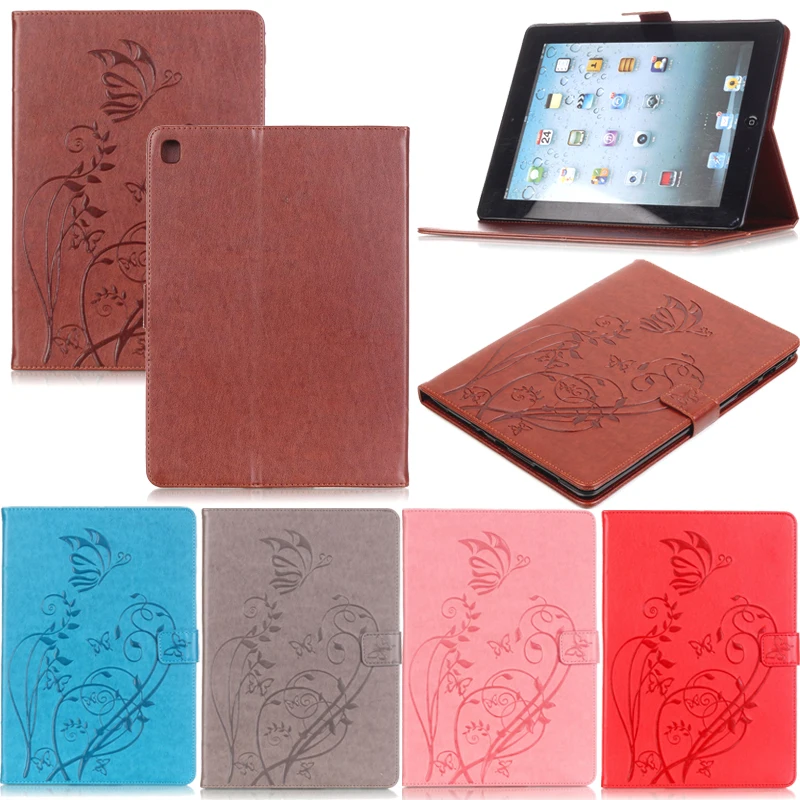 

Tablet iPad7 Funda For iPad Pro 9.7" 2016 Fashion Butterfly Embossed Leather Flip Wallet Case Cover 9.7 inch Coque Shell Stand