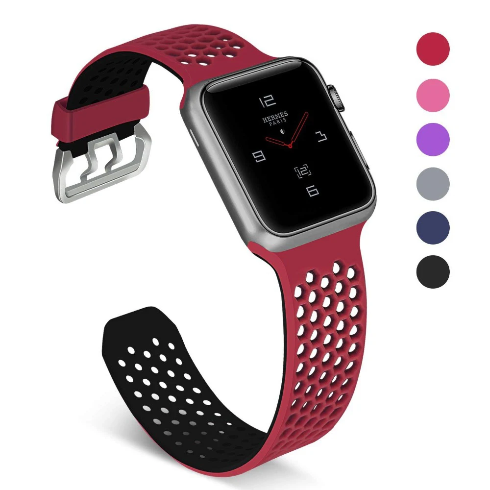 

Sport strap For Apple watch band 44mm 40mm 42mm 38mm Iwatch series 4 3 2 1 silicone bracelet wrist belt rubber Watchband