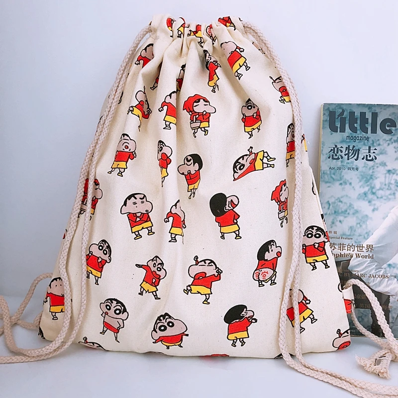 Crayon Shin-chan рюкзак на шнурке, сумка на плечо, унисекс, дорожные сумки для хранения, школьные, детские, взрослые рюкзаки, аниме, Новинка - Цвет: see chart