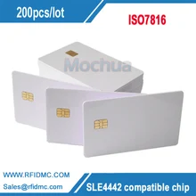 200 шт. ISO7816 пустой белый SLE4442 контактный чип ПВХ смарт-карта