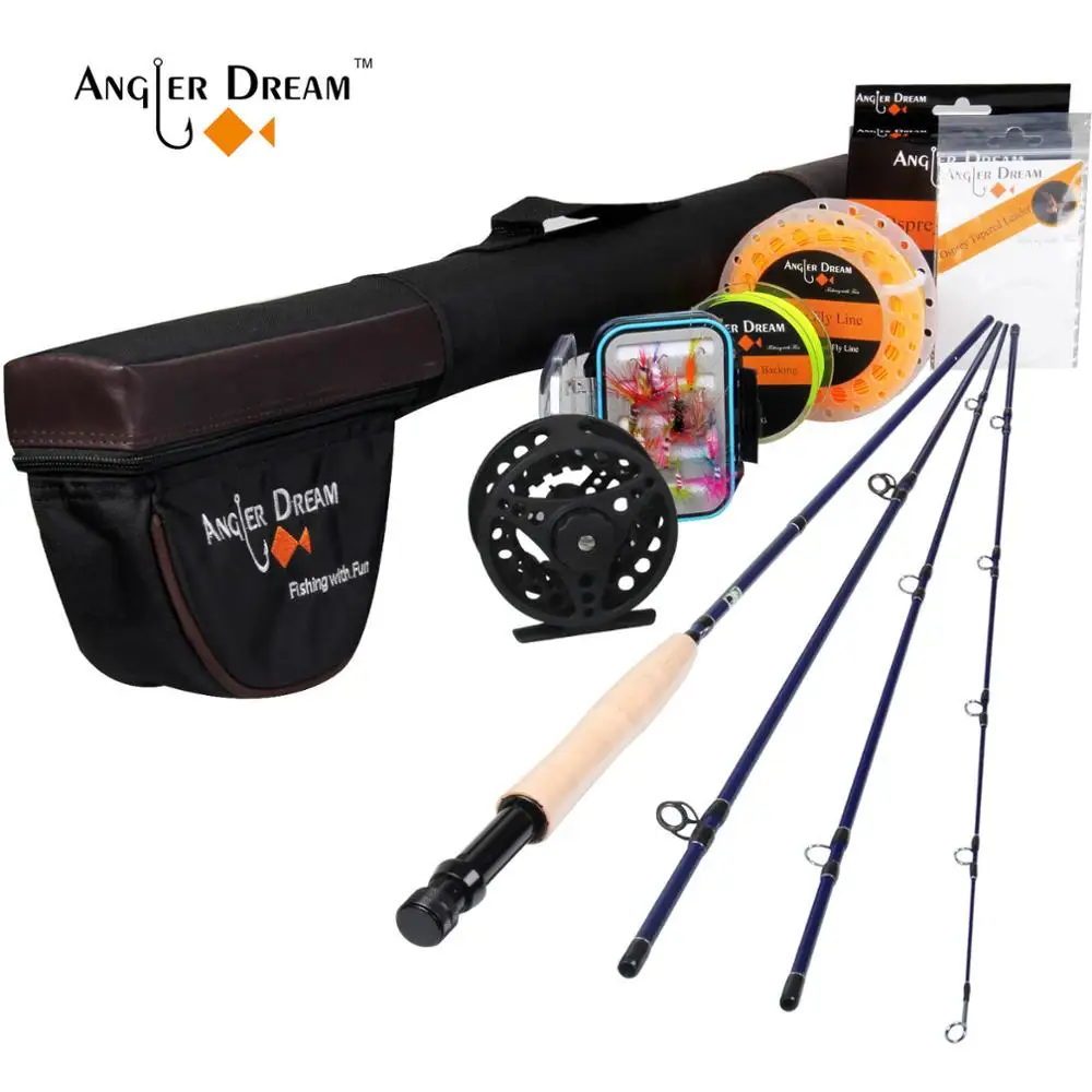 Angler Dream Fly рыболовные снасти 2,5 м 8'4'' 3WT спиннинги алюминиевая катушка для рыбалки с рыболовными приманками и линиями - Цвет: BLACK ORANGE