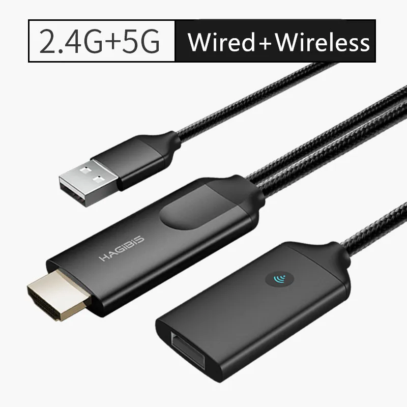 Hagios HDMI ключ ТВ-палка 1080P HD экран зеркальное отображение для iPhone 6 7 8 X iPad MacBook 2,4G+ 5G Wifi 4K дисплей DLNA для Android - Цвет: 2.4G and 5G