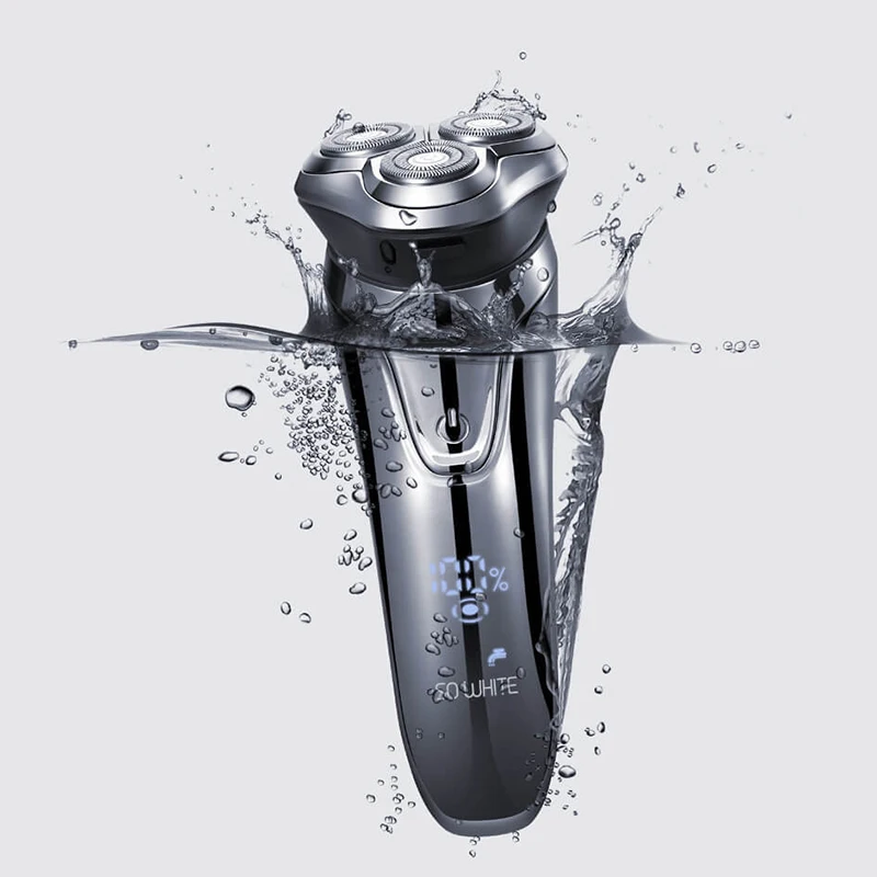 Цена XIAOMI SO WHITE Беспроводная 3D умная плавающая usb зарядка электрическая бритва IPX7 Водонепроницаемая блокирующая защита для мужчин