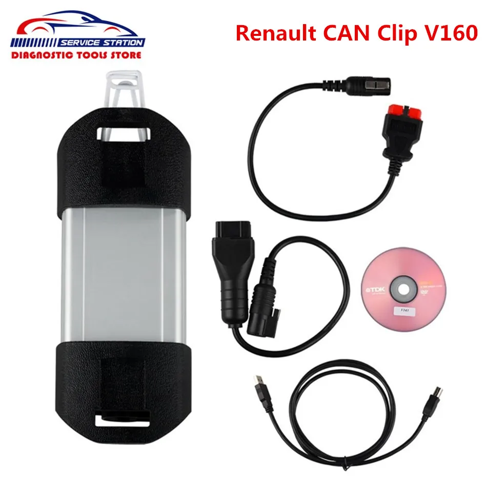 Hot Sell Free Shipping for Renault Can Clip V160 Auto Diagnostic Scanner Tool can clip full chip support Multi-Languages