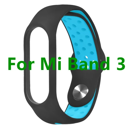 Double Color Mi Band 3 Strap For Xiaomi Mi Band 3 Miband 3 Sport Silicone Bracelet For Xiaomi Mi Band 4 Breathable Watch Band - Цвет: For Mi Band 3