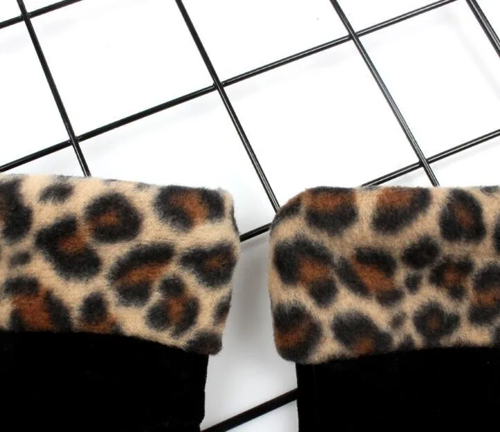 2019 женский, черный бархат леопардовые перчатки в Корейском стиле модные элегантные велюр перчатки животных печати Для женщин Зимние