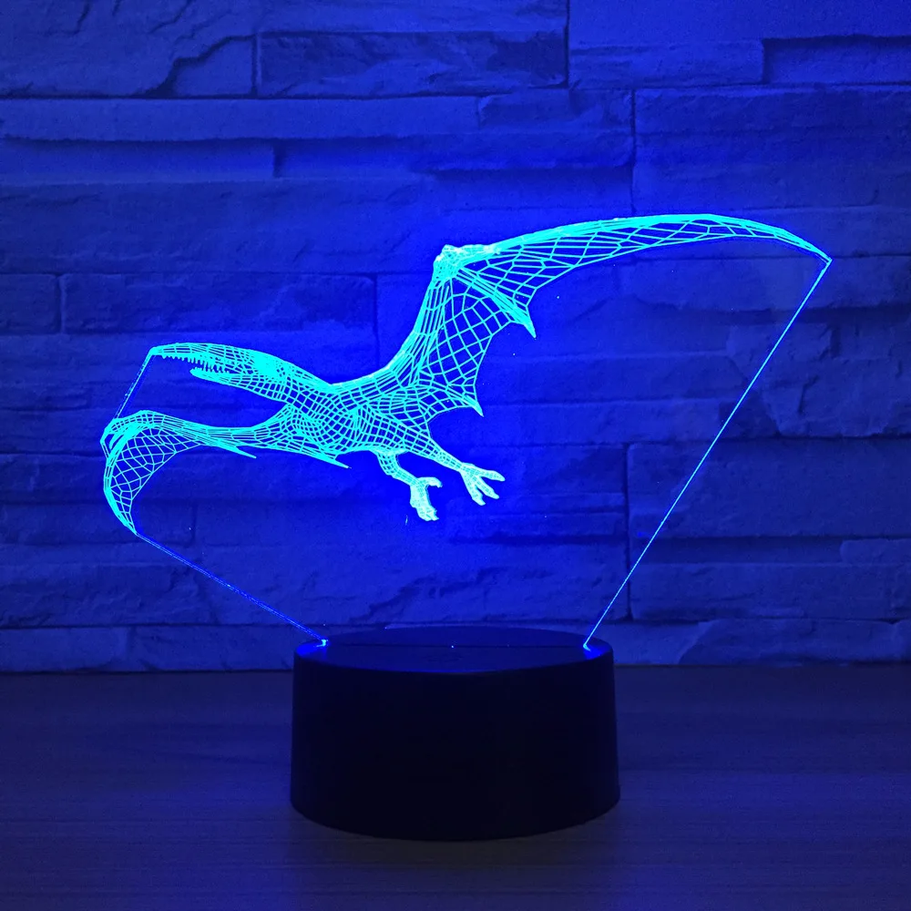 

Flying Dinosaur Dragon 3D lamp USB LED Lamp Animal Pterosaur Wing Table Night Light Kids Birthday Gift lighting Drop Shipping