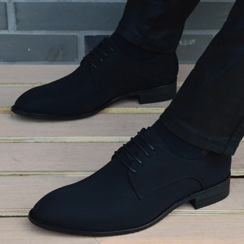 Hot Spring Men Shoes High Quality Black Pointed Toe Dress Shoes Flat Breathable Lace Up Business Men Shoes Casual Zapatos Hombre Hot Spring Men Shoes High Quality Black Pointed Toe Dress Shoes Flat Breathable Lace Up Business Men Shoes Casual Zapatos Hombre