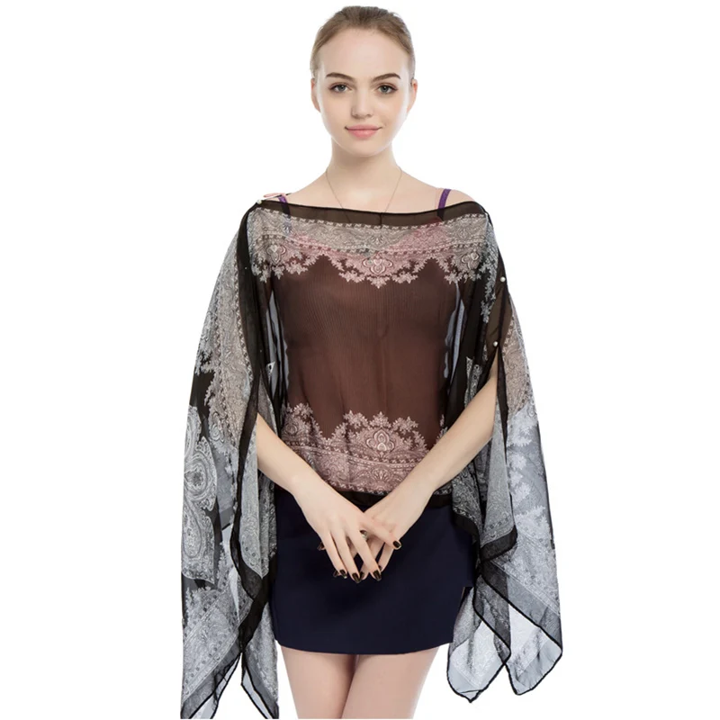 

Ladies Kimono Cardigan Beach Poncho Women Summer Woman Silk Scarf Loose Feminine Fashio Chiffon Scarf Shawls Lady Bufanda Wraps