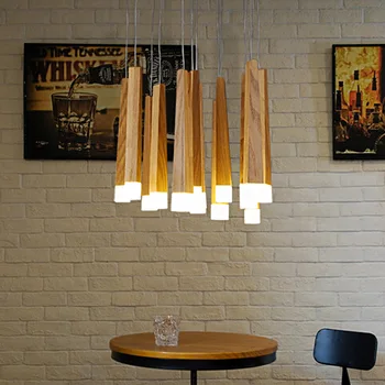 

Individuality brief restaurant matchstick lighting led single head solid wood elongated matches stick pendant light