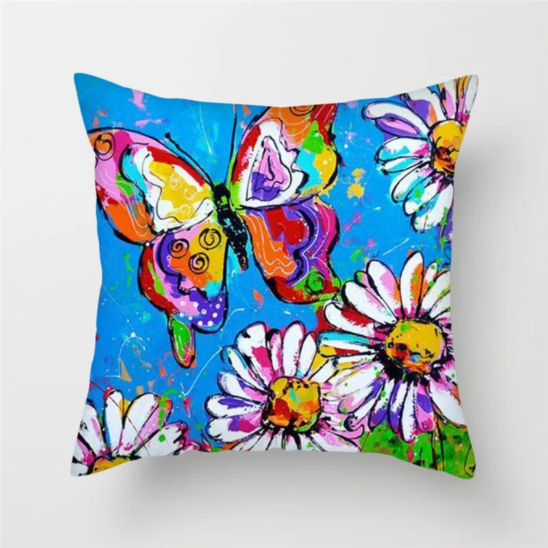 Fuwatacchi Multi Color Butterfly Cushion Cover Cute Soft Throw Pillow Cover Decorative Sofa Pillow Case Pillowcase - Цвет: PC04893