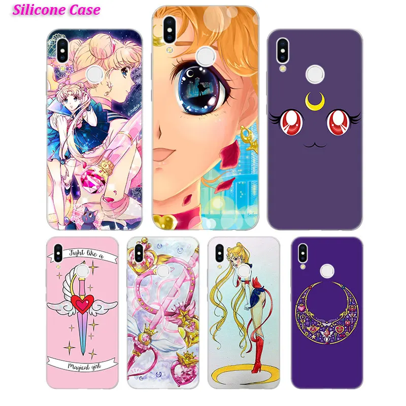

Silicone Case Comic Sailor Moon Girl for Huawei P Smart 2019 Plus P30 P20 P10 P9 P8 Lite Mate 20 10 Pro Lite Nova 3i Cover
