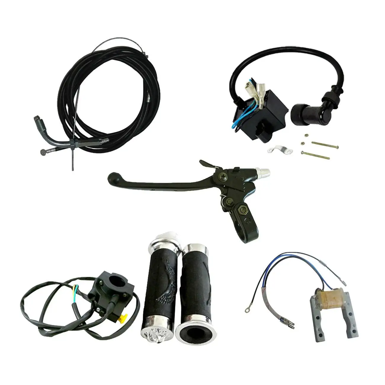 Handlebar Grip Set& Ignition Coil Fits 66/80cc 2 Stroke Engine