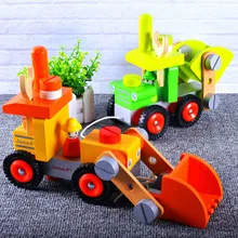 Wooden Disassembly Engineering Truck Assembled Excavator Children Early Education Puzzle Nut Disassembly Combination Toy Wooden Disassembly Engineering Truck Assembled Excavator Children Early Education Puzzle Nut Disassembly Combination Toy