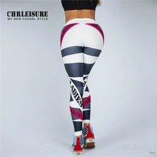 CHRLEISURE леггинсы с буквенным принтом для женщин полиэстер высокая Талия пуш-ап брюки дышащие и удобные тренировки Леггинсы для девочек