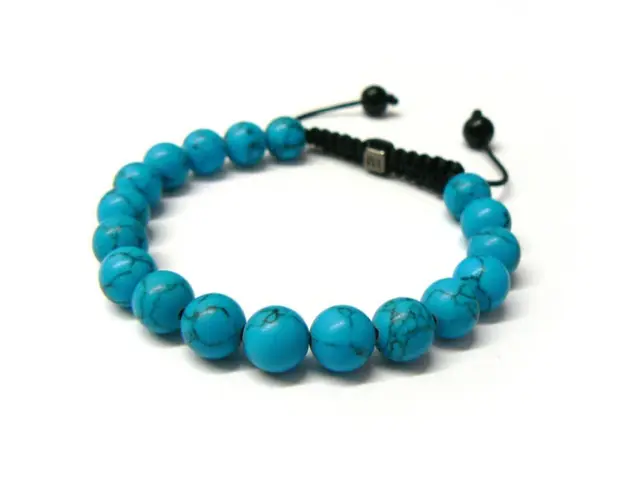 Beautiful 10mm Blue Stone Beads Bracelets For Men And Women Fashion Beautiful 10mm Blue Stone Beads Bracelets For Men And Women Fashion Handmade Frienship Bracelet Super Price
