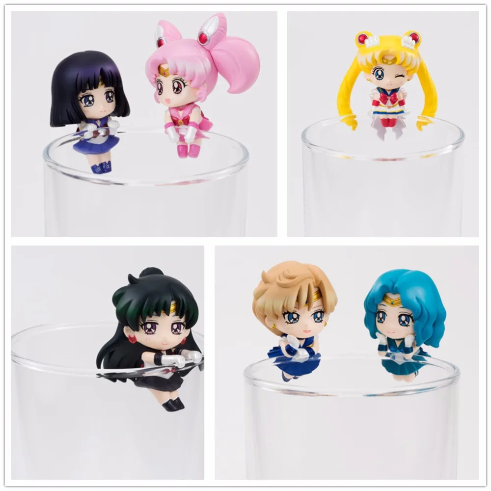 6 Pcs Set Anime Sailor Moon Seri Teh Teman Cup Angka PVC Aksi Gambar