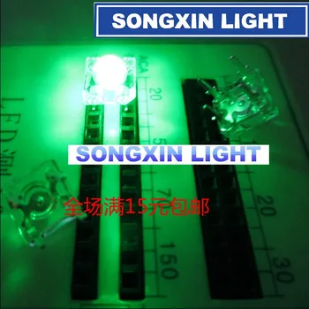 

200 pcs LED 5MM Piranha Green Super Flux Leds 4 pin Round Dome Wide Angle Super Bright Light Lamp For Car Light HOT SALE
