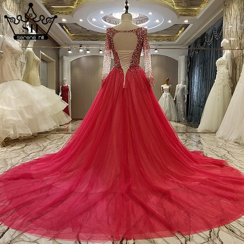 Роскошное вышитое Блестящим Бисером красное вечернее платье с короткими