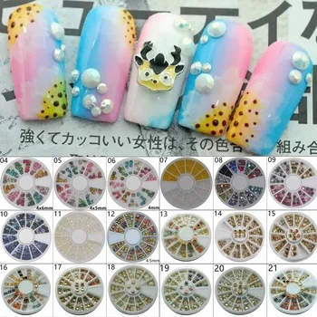 1 Wheel Nail Art Rhinestone &amp;amp; Decoration For DIY Nails Art Accessory Fashion Decorations Beauty Tools, 27 Styles For Choose