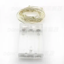 20 шт. 33 фута 100 м 100 светодиодов Фея светодиодная гирлянда Гибкая серебряная проволока AA батарея мощность Свадебные Рождественские украшения