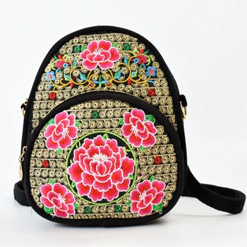 

2018 New Arrival Mini Backpack Women Backpack Floral Embroidery Small Lady Shoulder Bags National Beauty Female Gifts