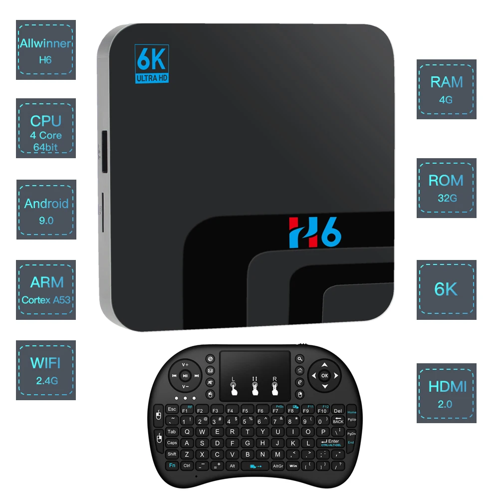 ТВ приставка Topsion Android 9 0 4 Гб DDR3 32 ГБ EMMC ROM 6K 3D H.265 Wifi медиаплеер Air mouse|ТВ-приставки и