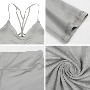 Women's 2 Piece Set Solid Color Casual Suit Female Sexy V-Neck Top And Trouser Suit Femme High Waist Leggins Female 6