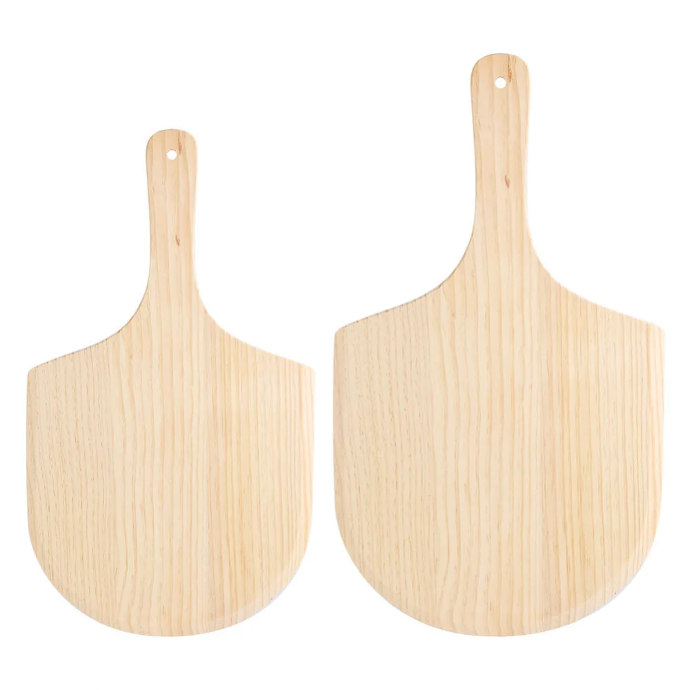 Natural Color Wooden Pizza Peel Plate Pie Serving Board Pancake Baking