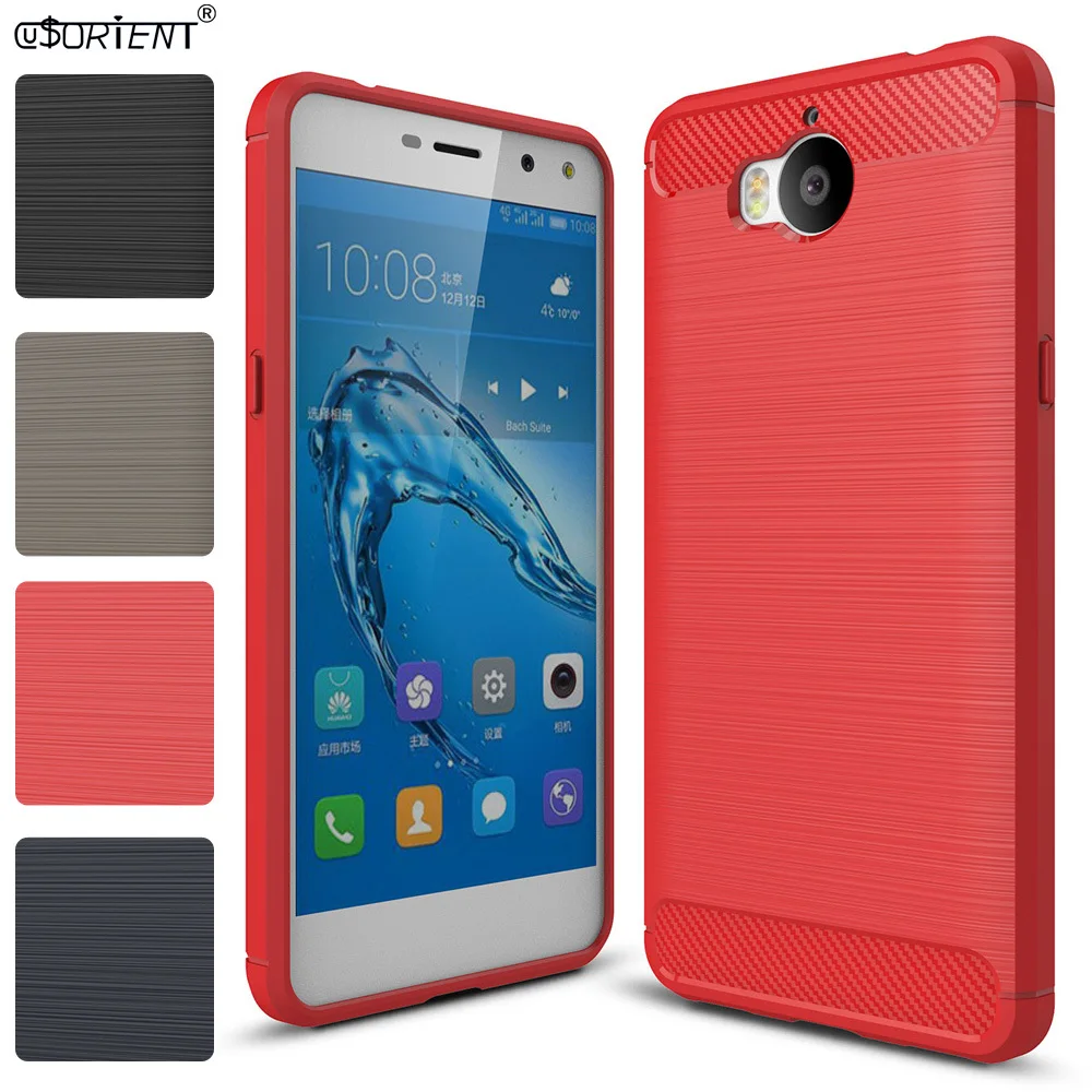 

Phone Funda For Huawei Y5 Y6 2017 Nova Young Carbon Fiber Brushed Shockproof Soft Case MYA-U29 MYA-L22 MYA-L41 L11 Bumper Cover