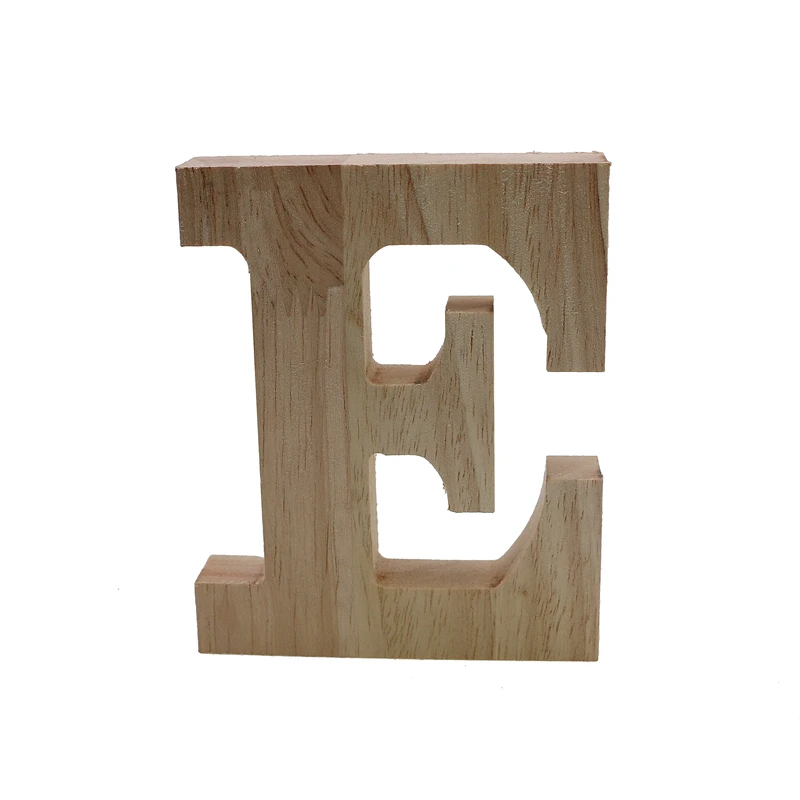 RUNBAZEF Decor Color Wooden Letter 26 Wood English Alphabet Letters Home Wedding Party Tools Decoration Number DIY Handcrafts - Цвет: E