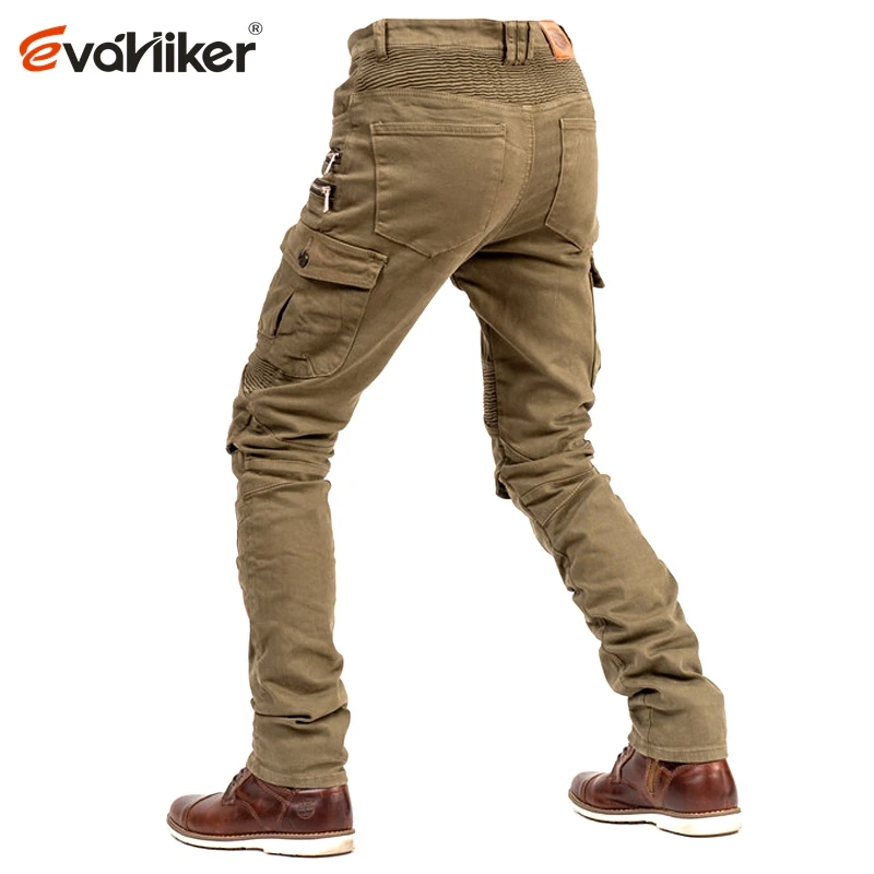 New Khaki Black Blue Motorcycle Pants Men Moto Jeans Zipper Protective Gear Motorbike Trousers Motocross Pants Moto Pant