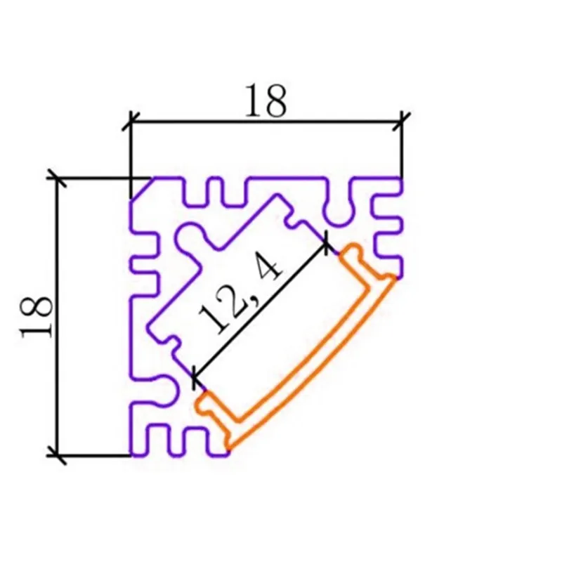 10x1 м провод скрытый угловой алюминиевый профиль для светодиодной ленты, молочный/Прозрачный чехол для 12 мм pcb с фитингами