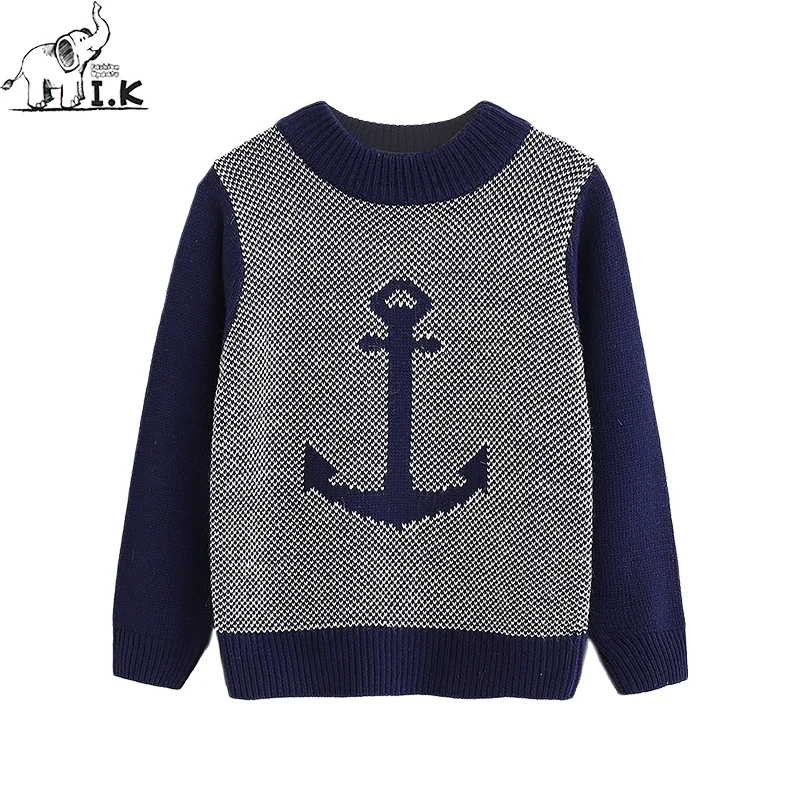En Ligne I.K garçons chandail bébé enfants vêtements en tricot Infantile Casual Anchor coton pull Petits enfants Manteau MO26003 Automne 2018